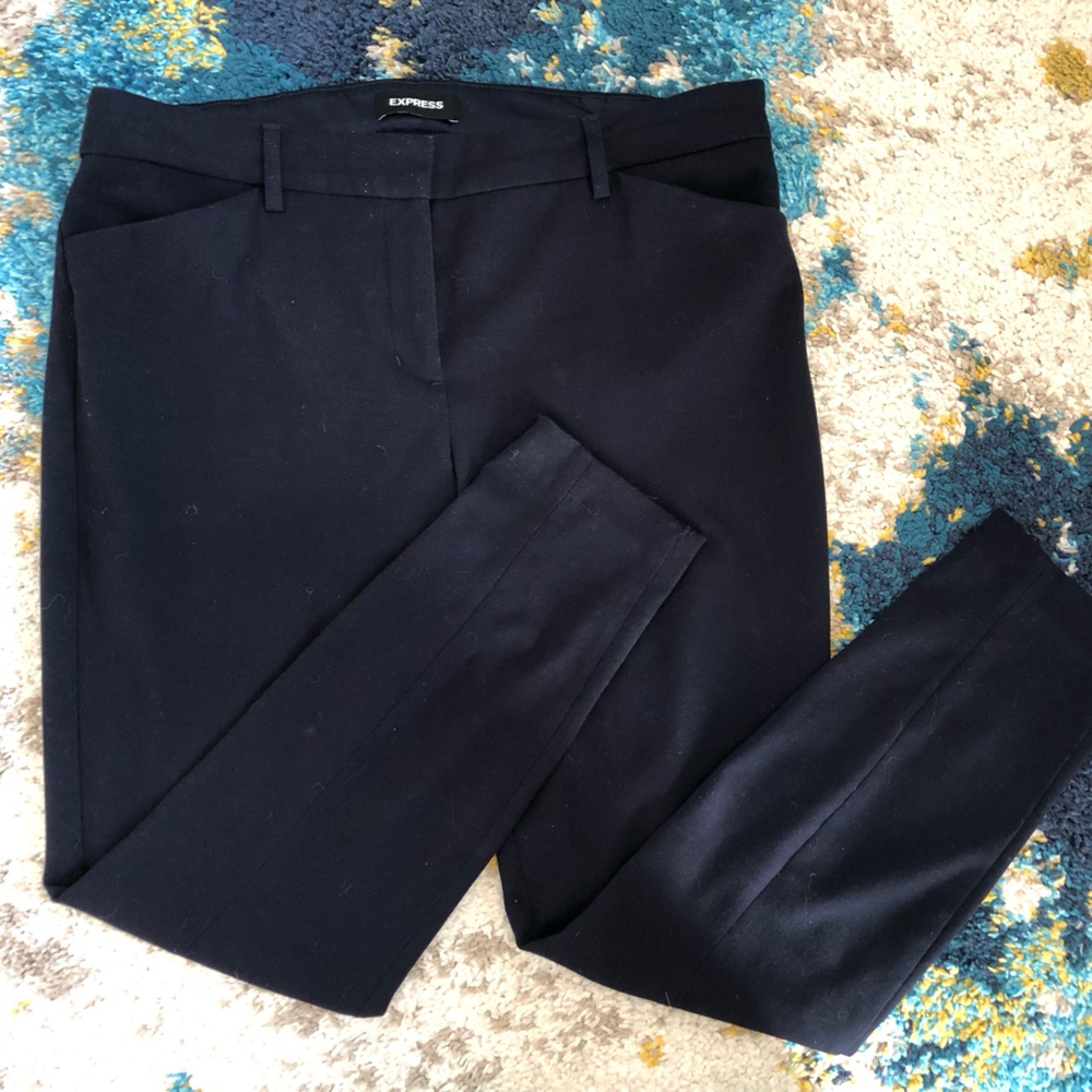 Express skinny mid-rise pants, navy blue, size 12R